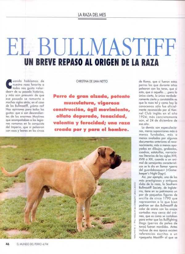 Articulos publicados por Christina de Lima-Netto, Castro-Castalia Bullmastiffs